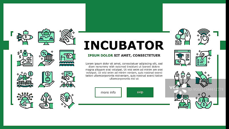 商业孵化器着陆页标题图片素材