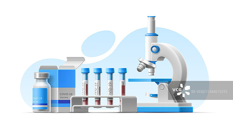 3D卡通显微镜下的血液图片素材