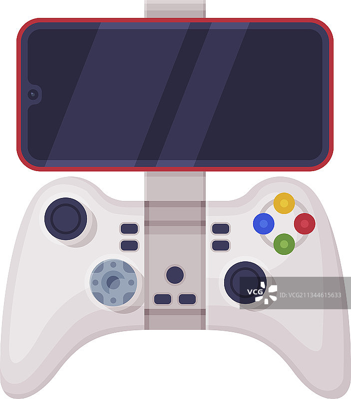 带智能手机操纵杆的游戏控制器图片素材