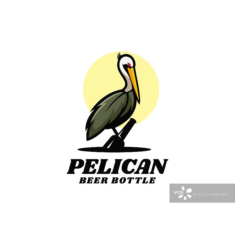 鹈鹕简约吉祥物风格Logo设计图片素材