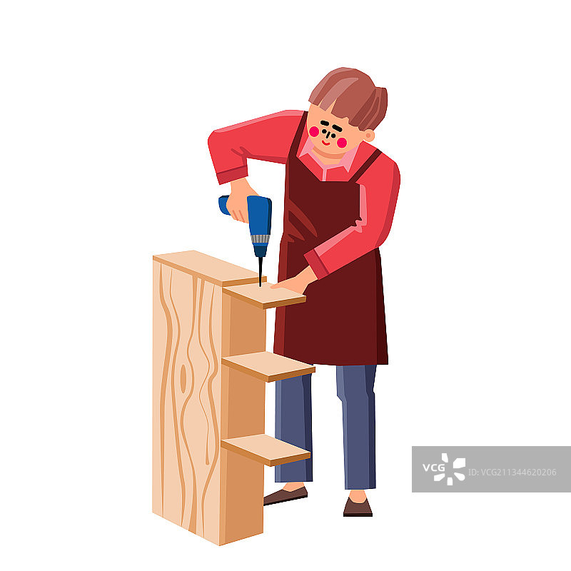 勤杂工使用设备组装家具图片素材