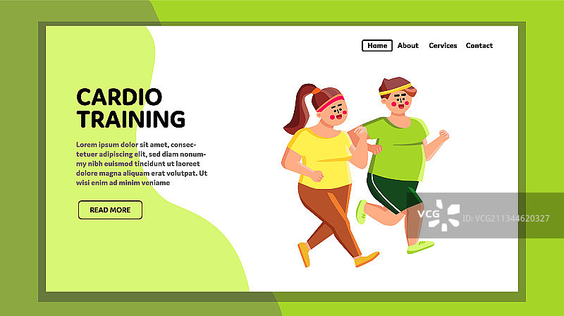 心脏训练超重男女图片素材