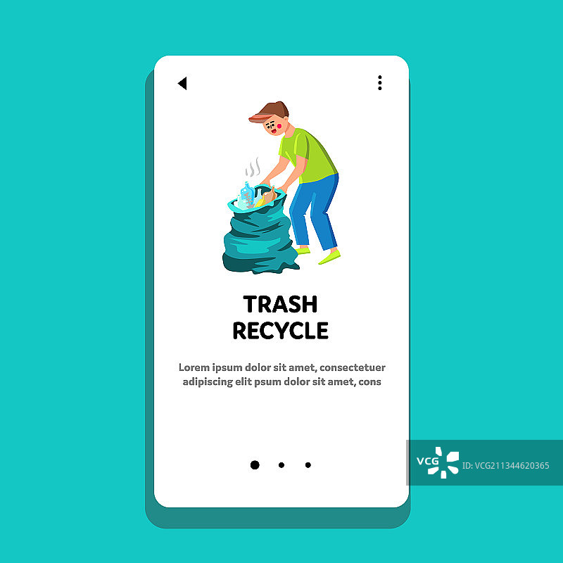 青年男子进行垃圾回收处理图片素材