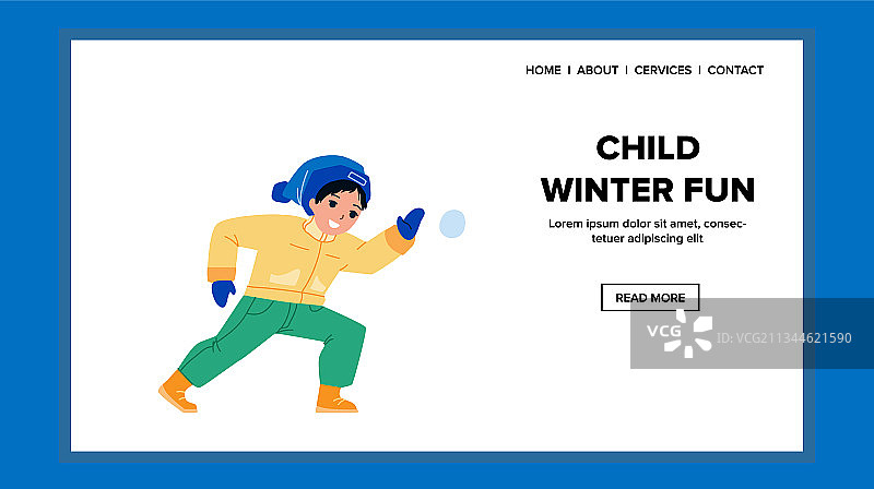 儿童冬季玩雪图片素材