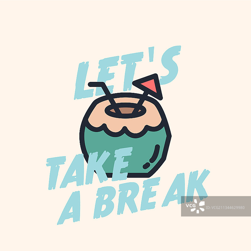 让我们休息一下，感受夏日椰子风情图片素材