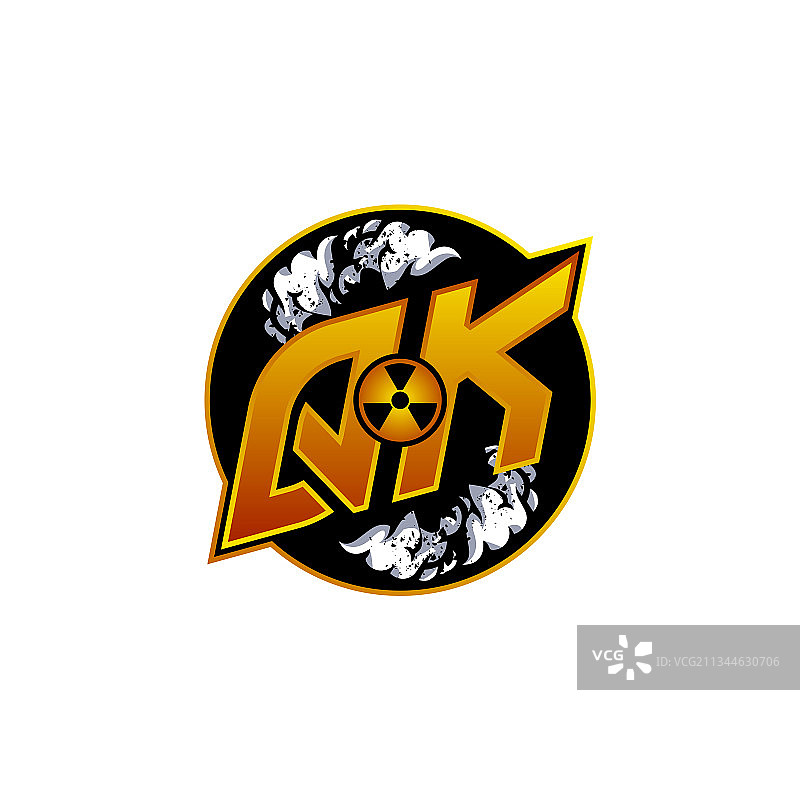 带有气体形状的qk标志字母组合电竞游戏图片素材