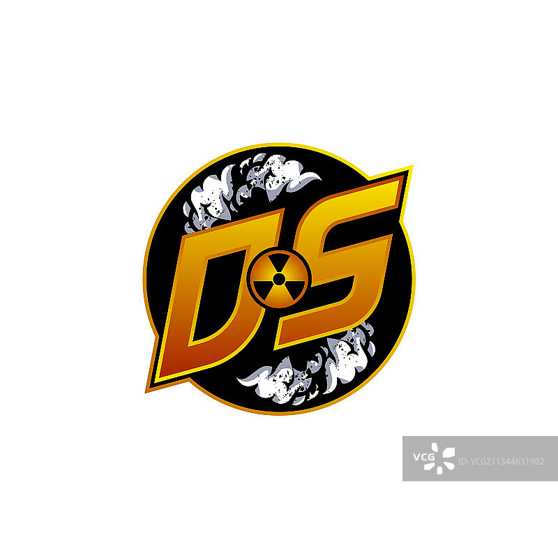 DS字母组合电竞游戏标志，燃气造型图片素材