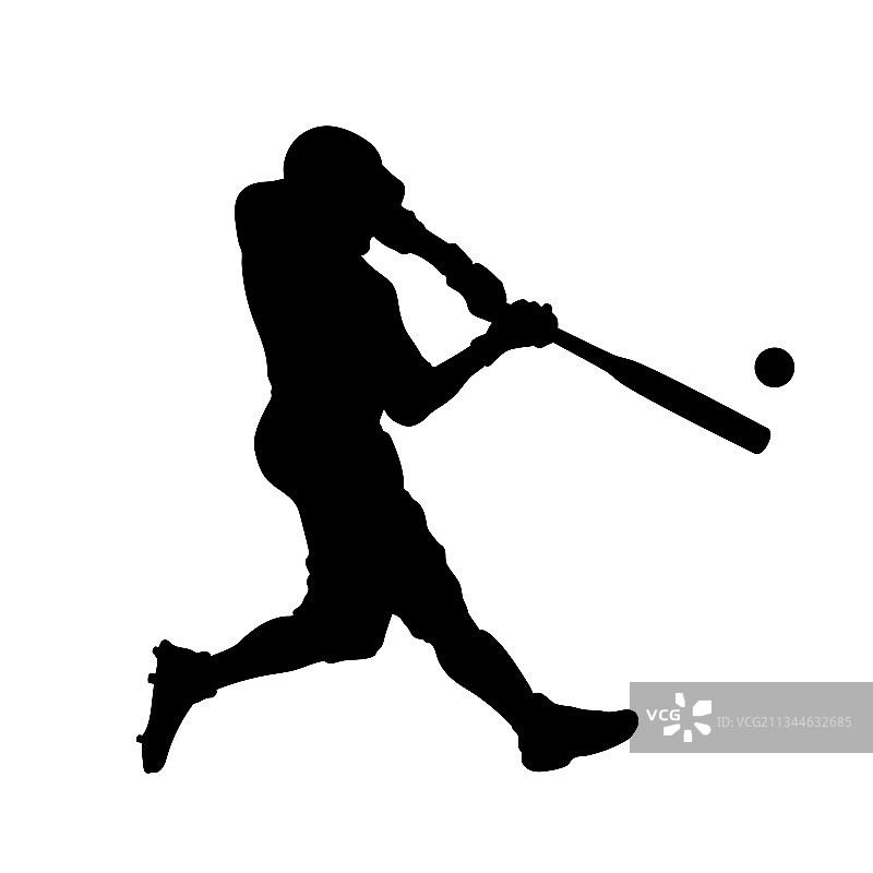 棒球黑色剪影：投手击球图片素材