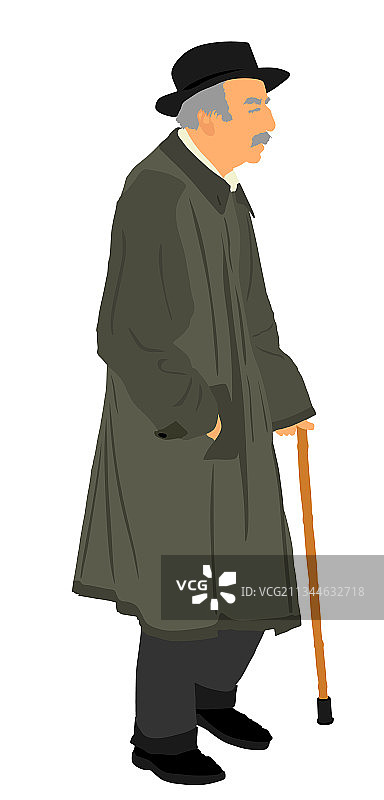 拄着拐杖行走的老人图片素材