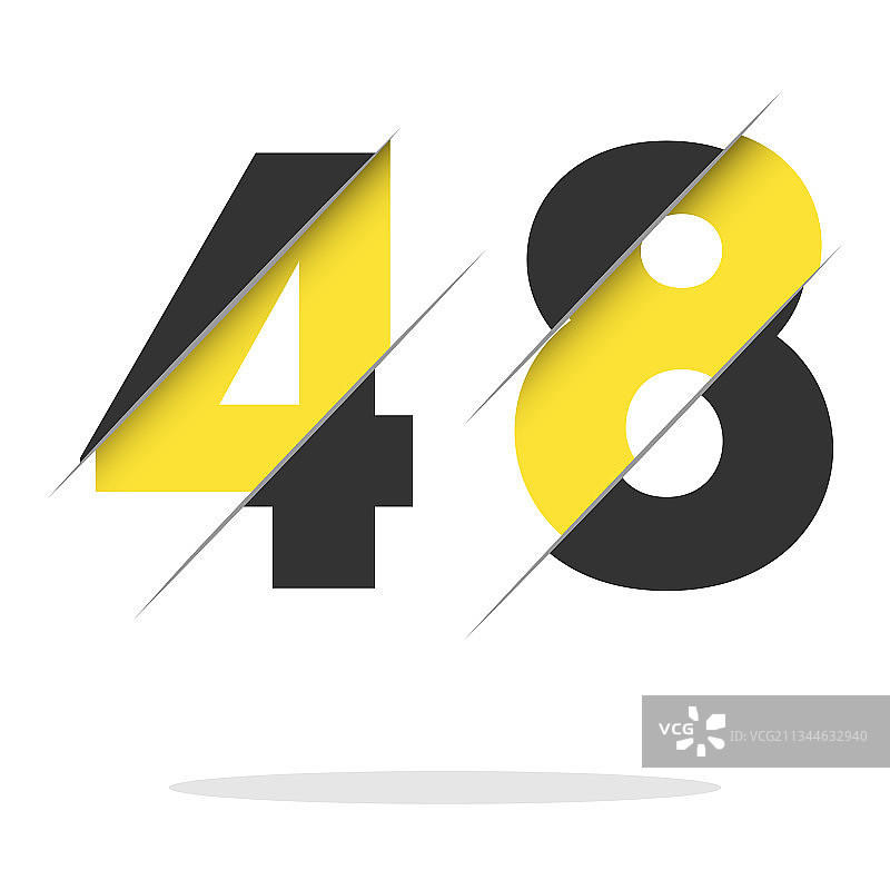 创意切割4和8数字logo设计图片素材