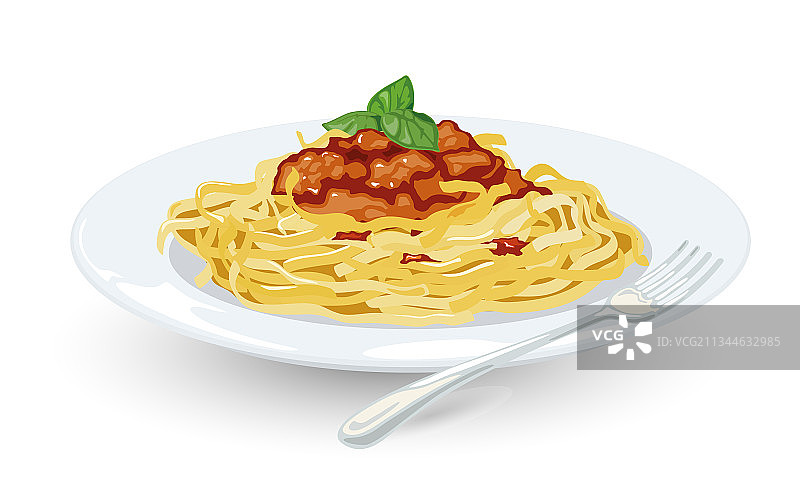 餐叉和意面盘图片素材