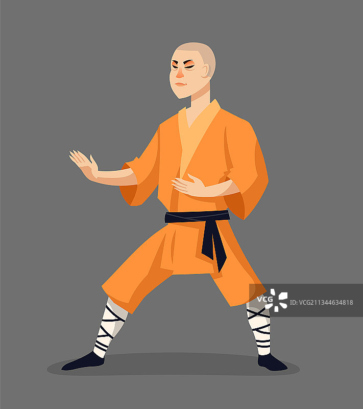 攻击姿势的少林武僧图片素材