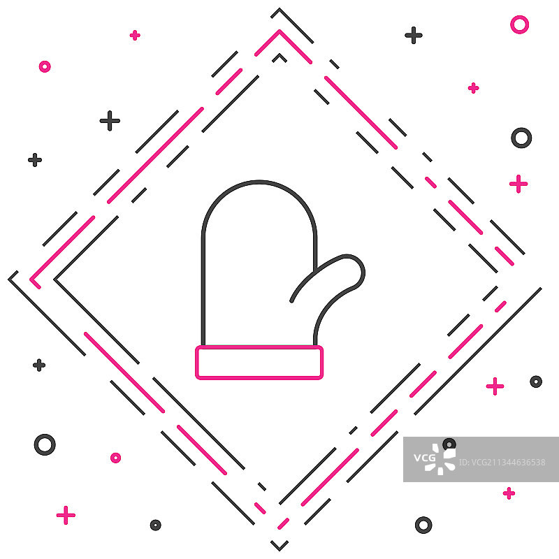 圣诞手套线性图标图片素材