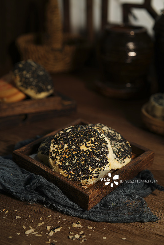 不同角度的芝麻酥传统点心小吃图片素材