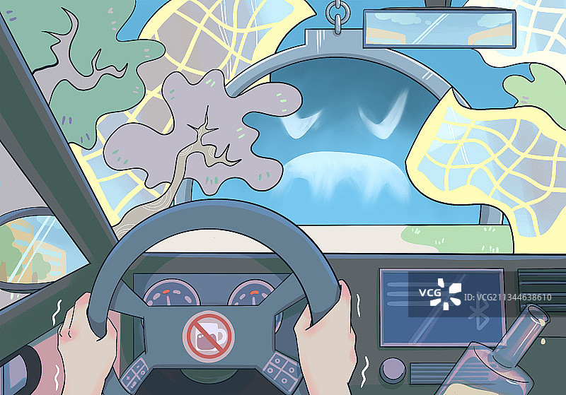 插画理性文明拒绝酒驾图片素材