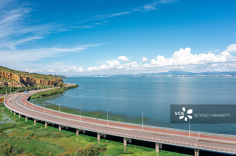 风平浪静滇池风光图片素材