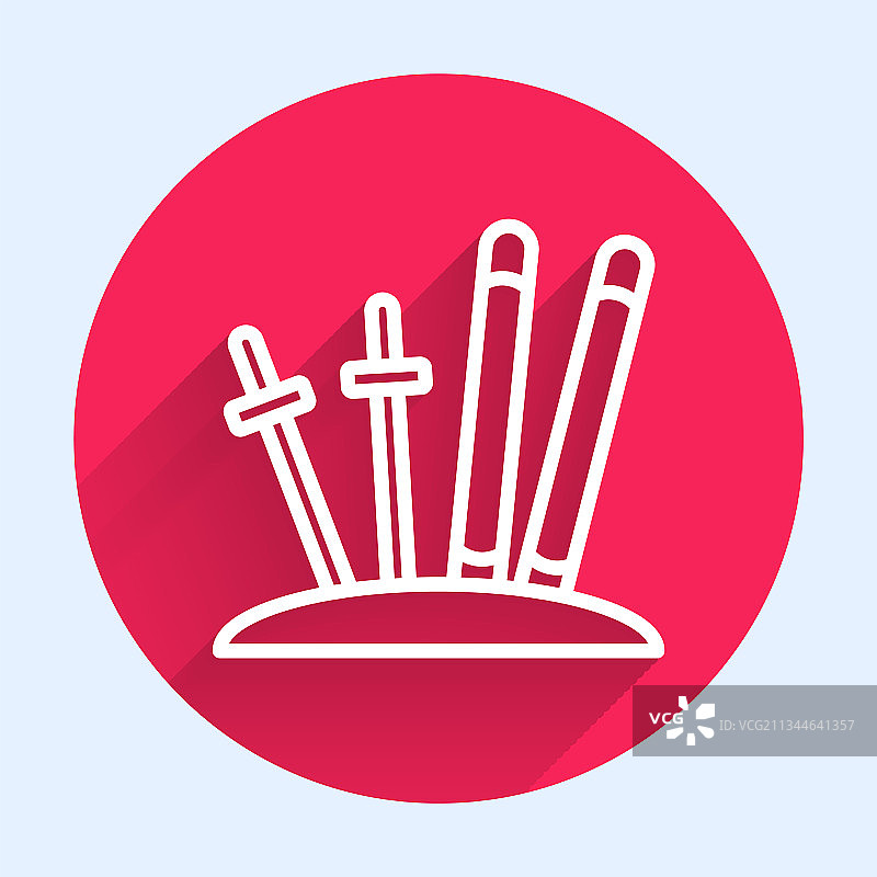 白色滑雪杖图标图片素材