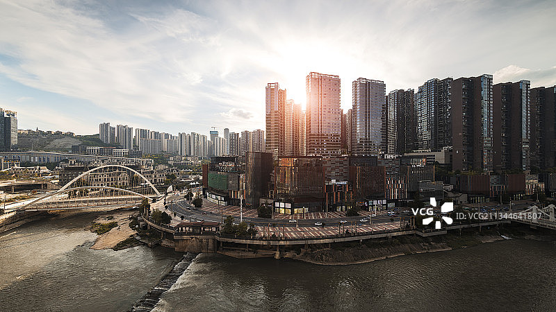 贵阳市云岩区未来方舟日落全景图片素材