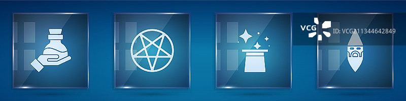 药剂瓶和五角星法阵素材图片素材