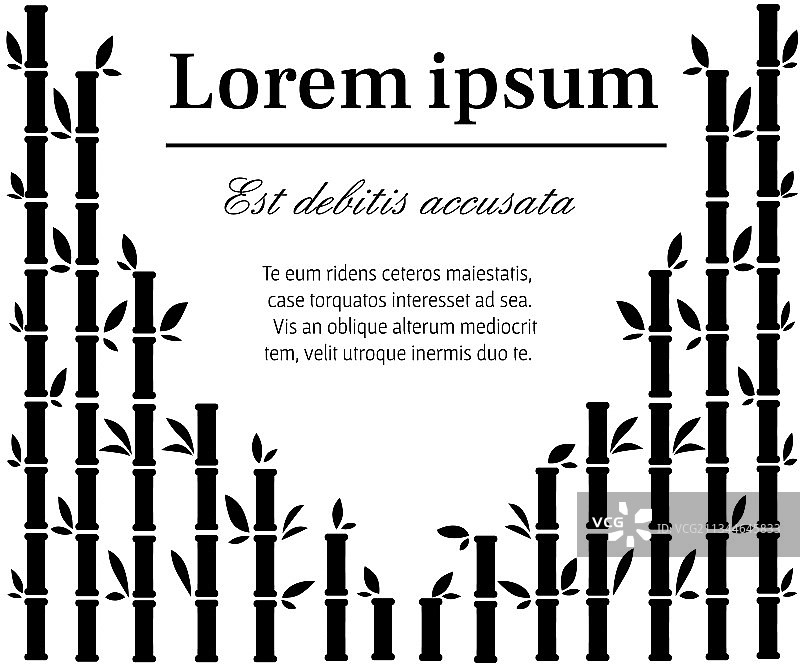 甘蔗植物黑色剪影文字区域图片素材