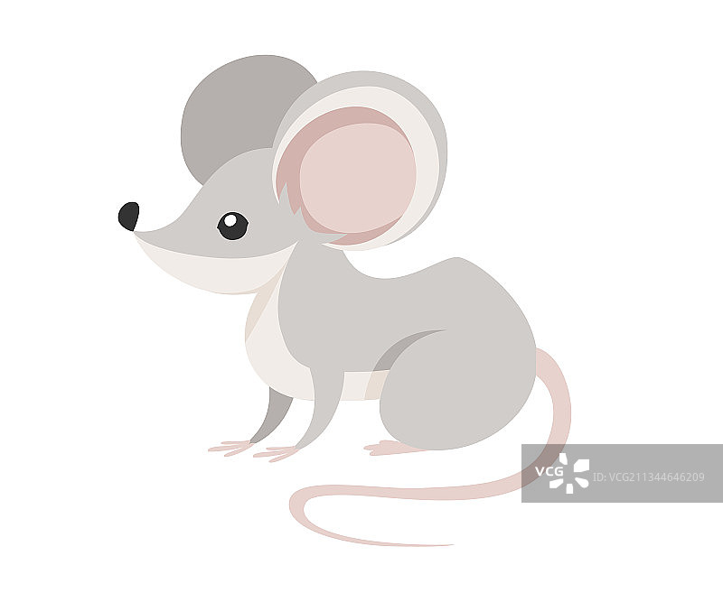 灰色森林小鼠卡通风格设计图片素材