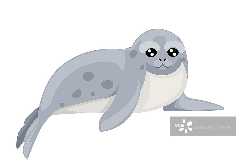 可爱的北极动物卡通扁平设计图片素材