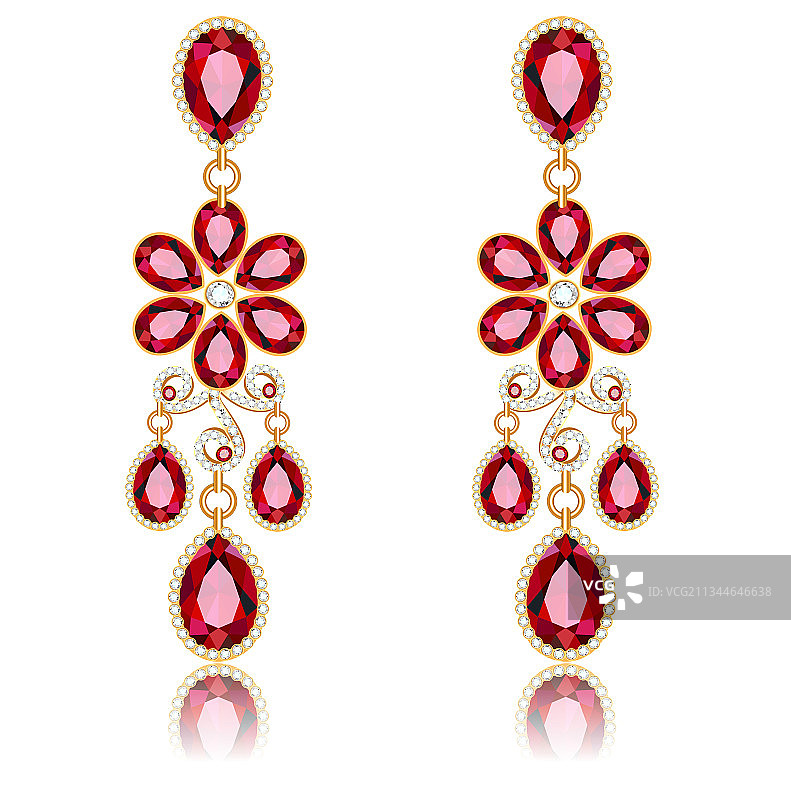 一对金色耳环首饰图片素材