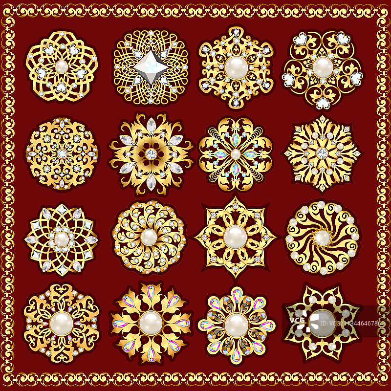 复古首饰吊坠套装图片素材