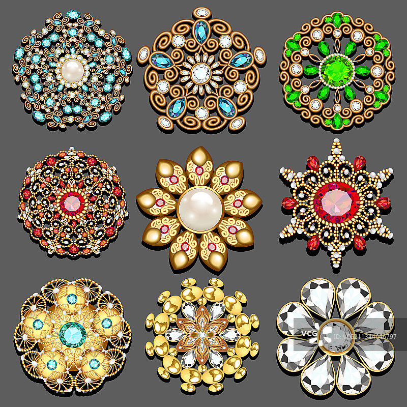 复古首饰吊坠套装图片素材