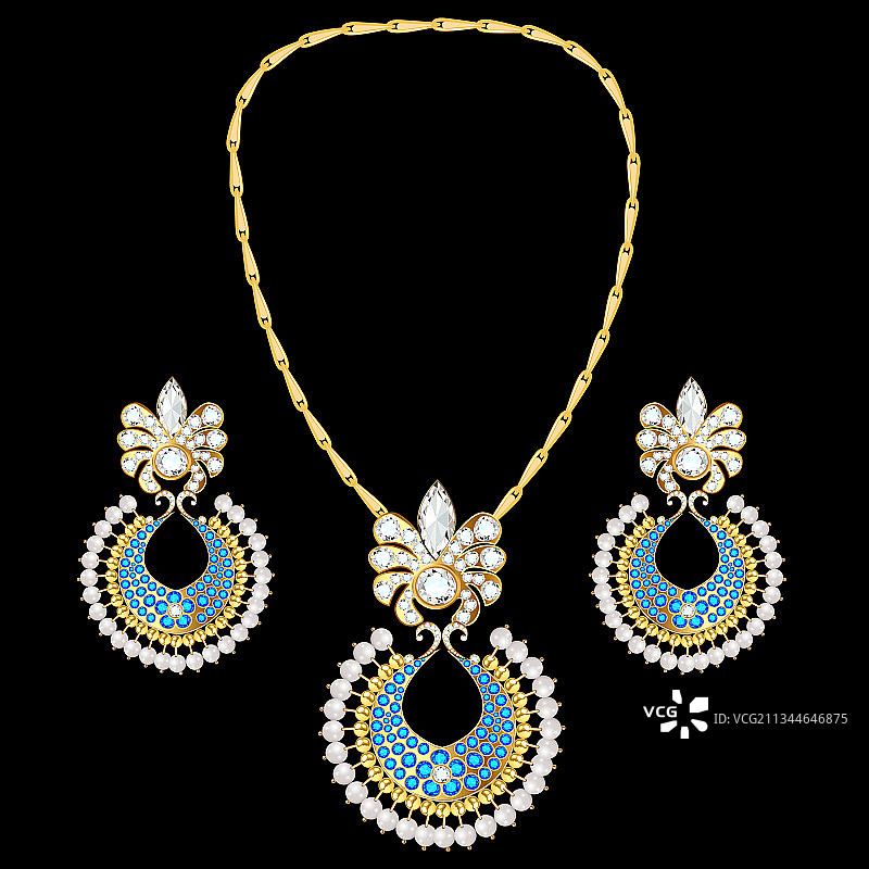 把金吊坠镶在一条珍贵的链子上图片素材