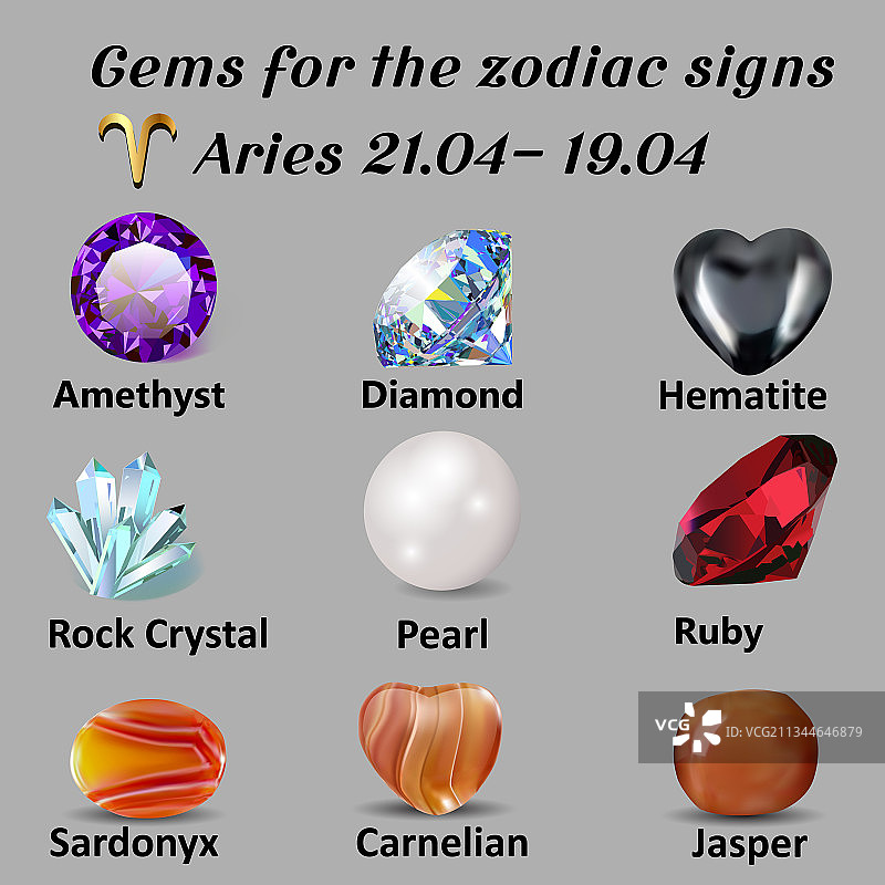 十二星座白羊座的桌上宝石图片素材