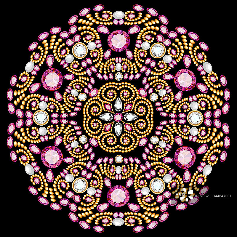 曼陀罗胸针珠宝几何设计元素图片素材