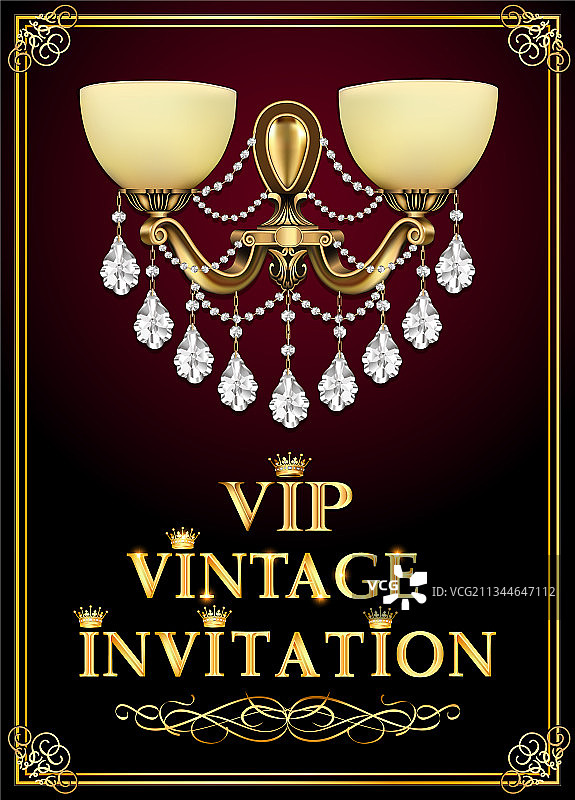 用于复古VIP的豪华吊灯背景图片素材