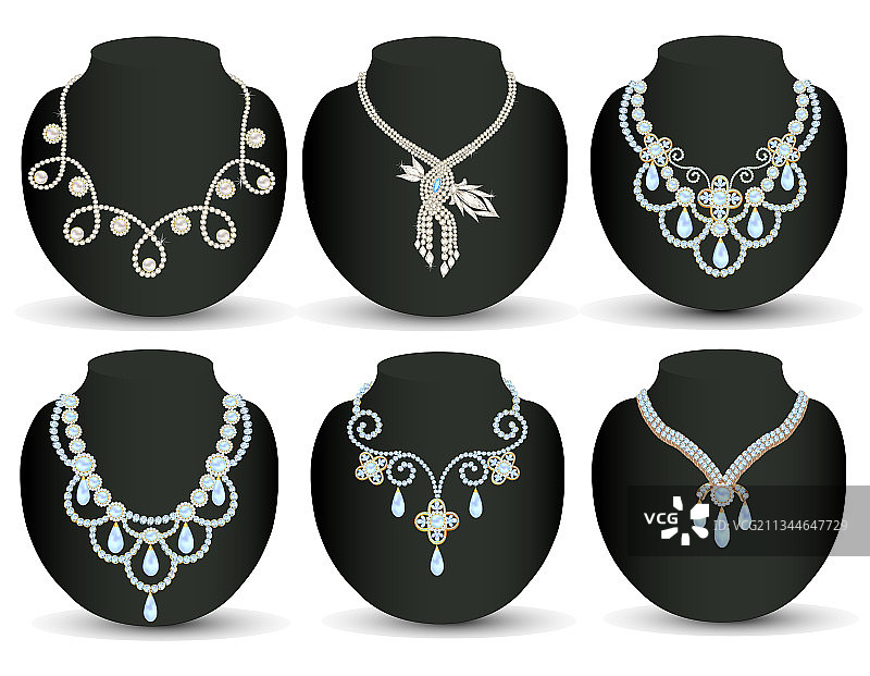 女士珍珠婚礼项链套装图片素材