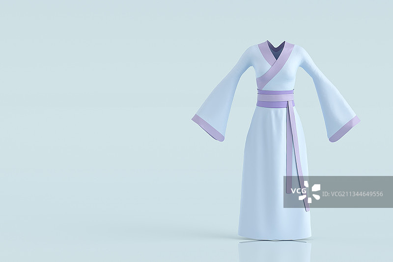 3D渲染的不同颜色风格的汉服图片素材