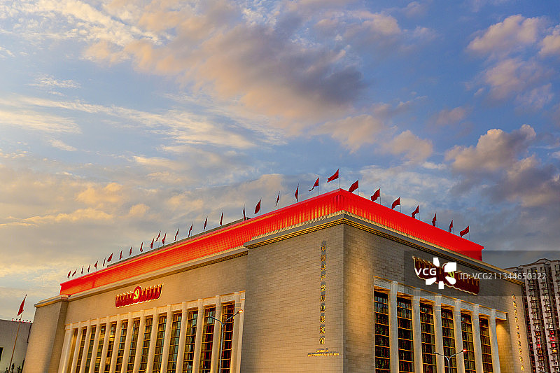 中国共产党历史展览馆夜景图片素材