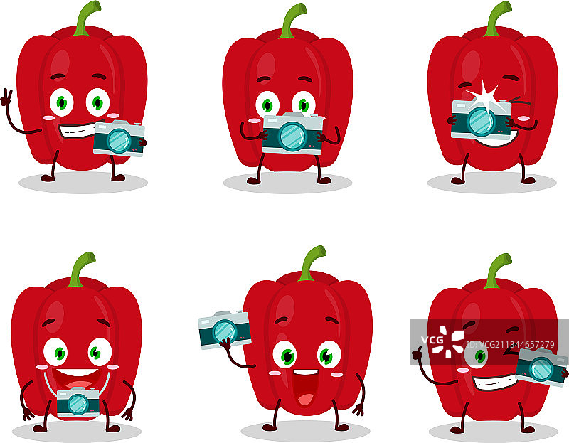 摄影师职业表情符号与红辣椒图片素材