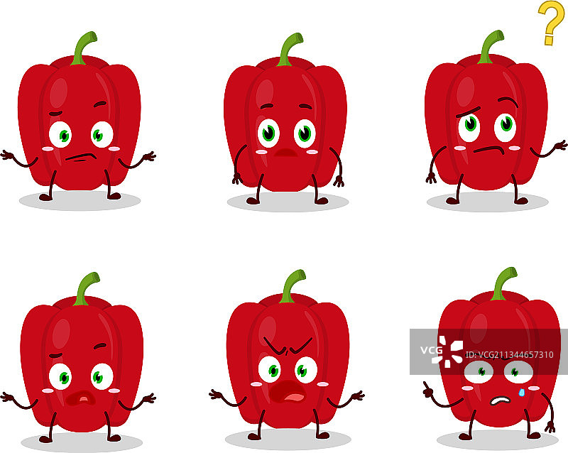 卡通人物红色辣椒表情图片素材