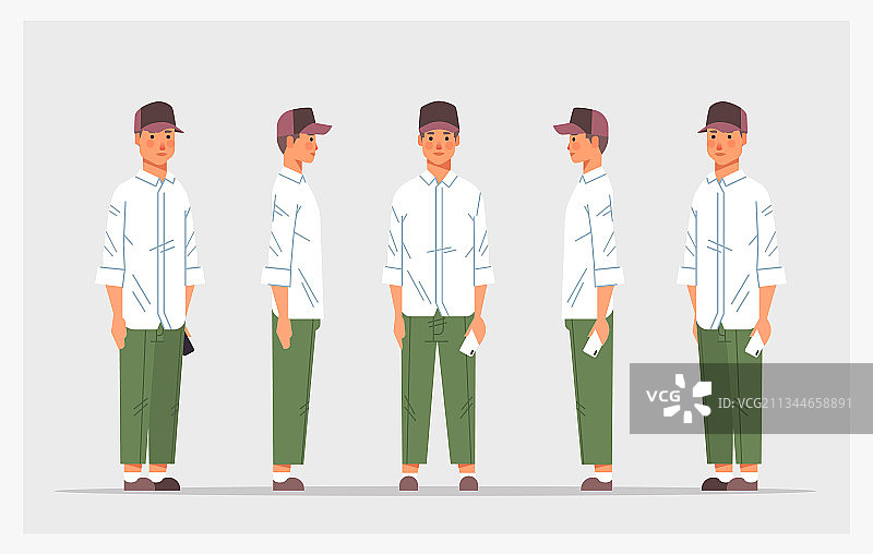 手持智能手机的休闲男人正面图图片素材