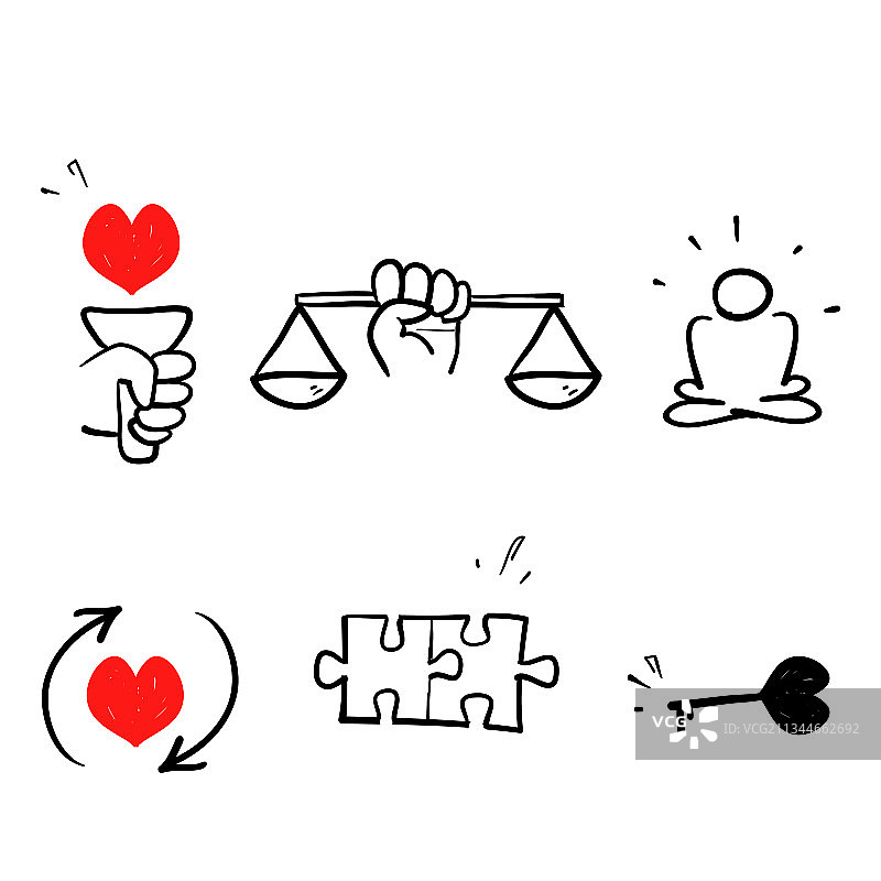 与和谐相关的手绘涂鸦图标图片素材