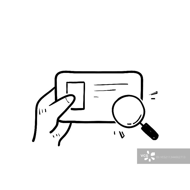 手绘涂鸦身份证扫描图标图片素材