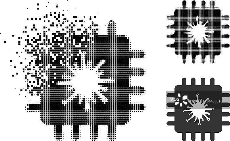 像素化感染芯片图标图片素材