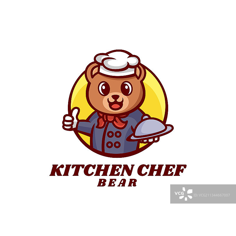 厨师熊吉祥物卡通风格标志图片素材