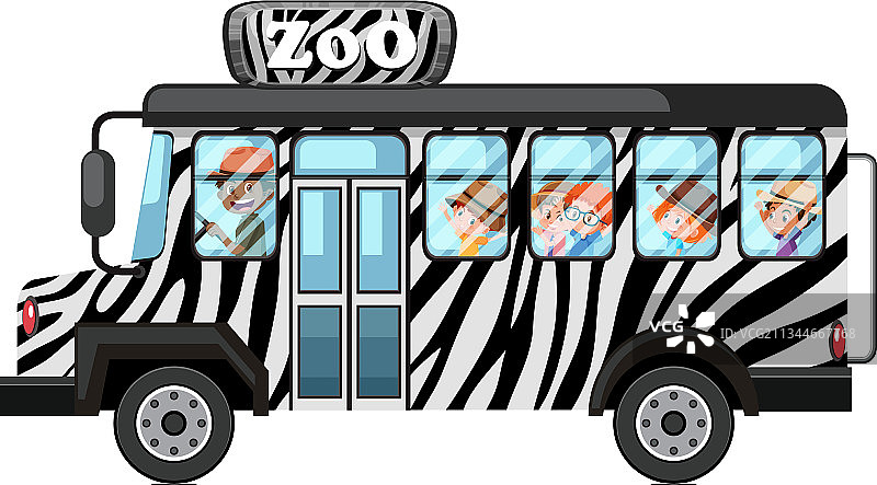 儿童游览车动物园概念图片素材