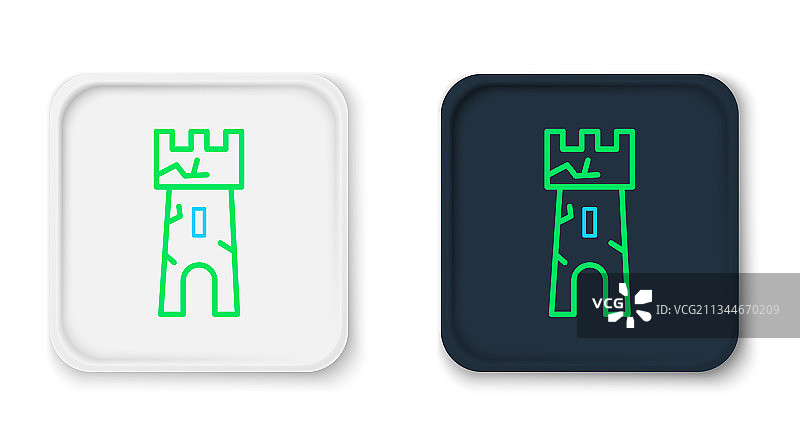 白色背景上的城堡塔楼图标图片素材