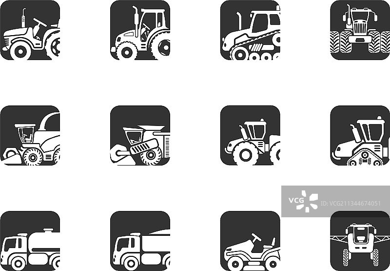 农业车辆图标合集图片素材