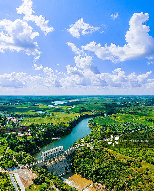辽宁省阜新市彰武县闹德海水库风光（竖版）图片素材