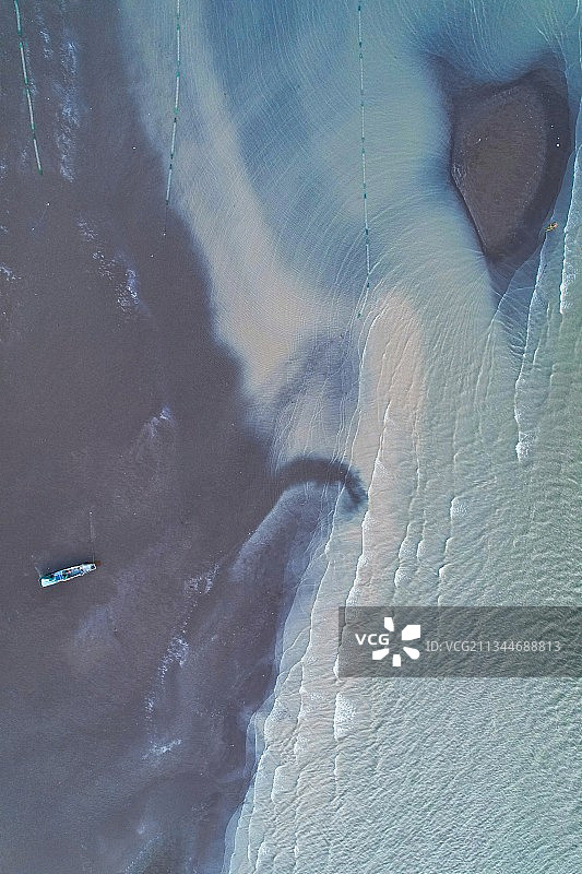 虎门海滩航拍景观图片素材
