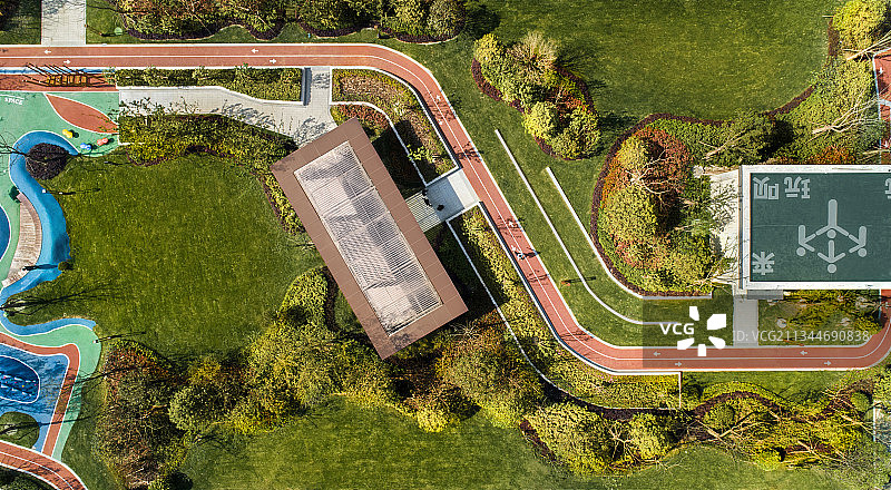 居住区，健身场所，跑道，儿童乐园图片素材