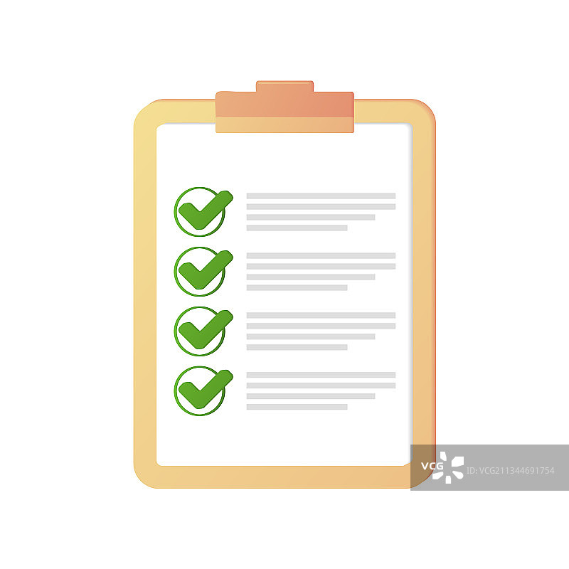 平板电脑上的清单，正确标志图片素材